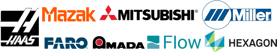 Haas, Mazak, Mitsubishi, Miller, FARO, Amada, Flow, Hexagon